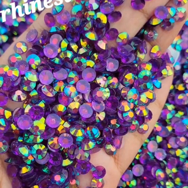 Transparent Purple Paradise Jelly Non-Hotfix Resin Rhinestones