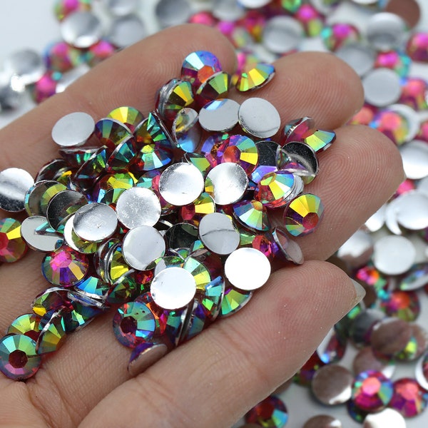 Fuchsia AB Resin Non-Hot fix Flatback Rhinestones-500/1000/3000pcs-2MM-3MM-4MM-5MM-6MM-Mixed 4pk (2m,3m,4m,5m)