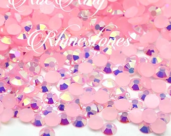 Diamantes de imitación de resina AB de color rosa claro, suministros para manualidades: 2 mm, 3 mm, 4 mm, 5 mm, 6 mm