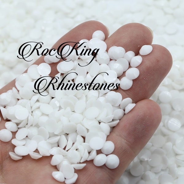 White Jelly-Non-Hot fix Flatback Rhinestones-2MM-3MM-4MM-5MM-6MM-Mixed (2m,3m,4m,5m)-500/1000/3000pcs