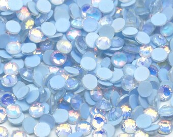 Opal Powder Blue Glass High Quality Sparkle Flatback Non-Hotfix Rhinestones Choose Sizes SS6/SS8/SS10/SS12/SS16/SS20/SS30