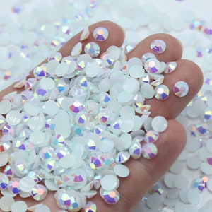 White AB Jelly Non-Hotfix Resin Rhinestones