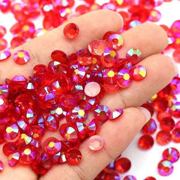 Transparent Light Siam (Lt Red) AB Jelly-2MM-3MM-4MM-5MM-Non-Hot fix Rhinestones-Resin Rhinestones-Bling-500pcs-1000pcs