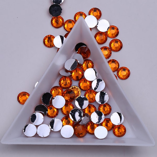 Orange Resin Rhinestones-Bling-2MM-3MM-4MM-5MM-6MM-Mixed 4pk(2m,3m,4m,5m)-500/1000/3000pcs