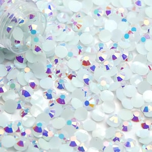 White AB Jelly Non-Hotfix Resin Rhinestones