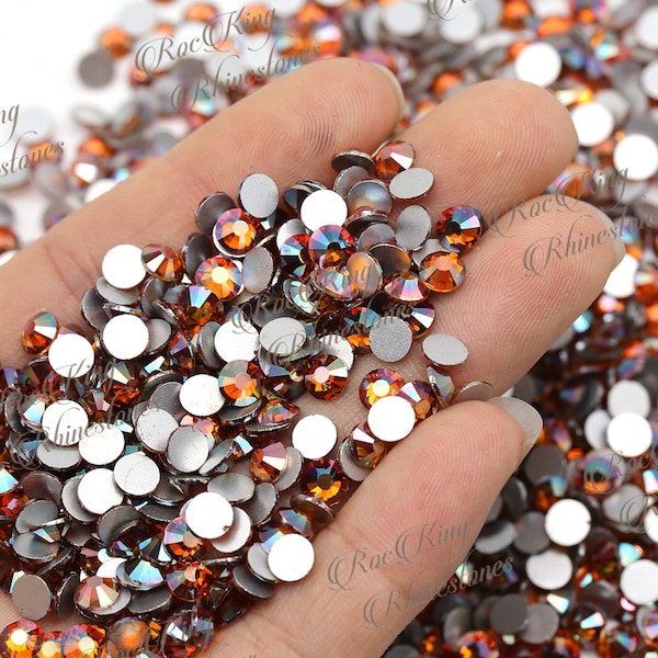 Amber Glass Rhinestones-Non-Hot fix-SS6-SS8-SS10-SS12-SS16-SS20-SS30-Bling-Embellishments-Nail Art-144/288/720/1440pcs