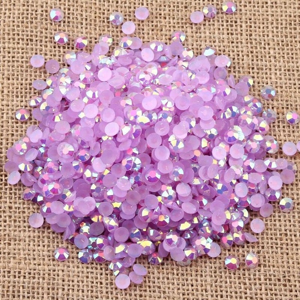 Light Amethyst AB Jelly-Non-Hot fix Flatback Resin Rhinestones-500pcs-1000pcs-3000pcs-2MM-3MM-4MM-5MM-6MM-Mixed 4pk (2m,3m,4m,5m)