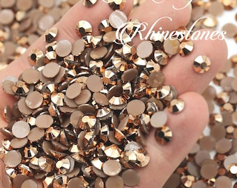Diamantes de imitación de resina sin fijación en caliente de color cobre (oro rosa)