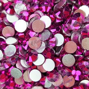 Glass Rhinestones, Round DMC Hot-Fix, 3mm Tiny, 144-pc, Hot Pink