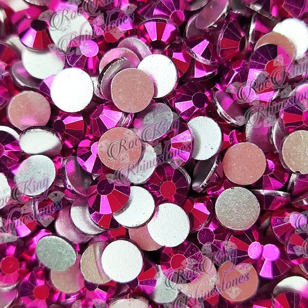 NEW-Metallic Fuchsia Glass Rhinestones-Non-Hot fix-SS6-SS8-SS10-SS12-SS16-SS20-SS30-Bling-Embellishments-Nail Art-144/288/720/1440pcs