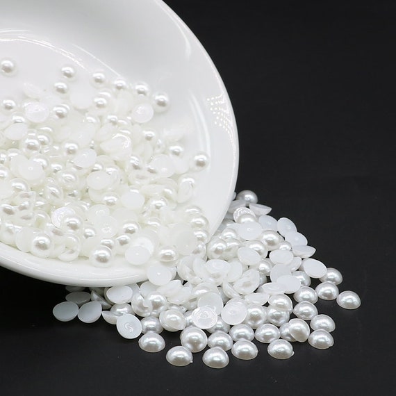 White Flat Back Pearls-half Round Loose Flatback Bead  Pearl-1.5mm-2mm-3mm-4mm-5mm-6mm-7mm-8mm-9mm-10mm-12m-non Hotfix 