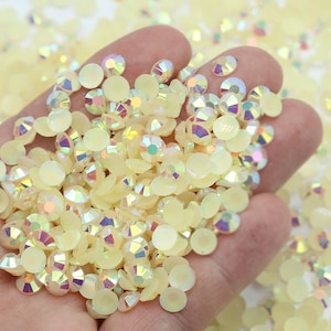 Cream AB Jelly Non-Hotfix Resin Rhinestones