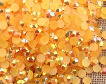 Pierres de strass oranges AB Jelly non fixables en résine