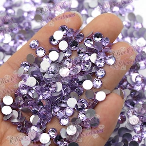 New-Lt Violet Glass High Quality Sparkle Flatback Non-Hotfix Rhinestones Choose Sizes SS6/SS8/SS10/SS12/SS16/SS20/SS30