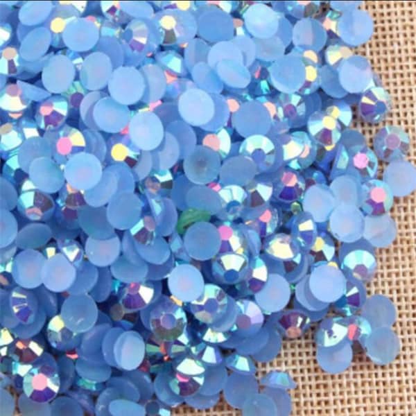 Lt Sapphire AB Jelly-Non-Hotfix Resin Rhinestones-Bling-2MM-3MM-4MM-5MM-6MM-Mixed (2m,3m,4m,5m)-500pcs-1000pcs