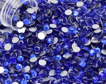 Strass saphir (bleu) en verre non fixable