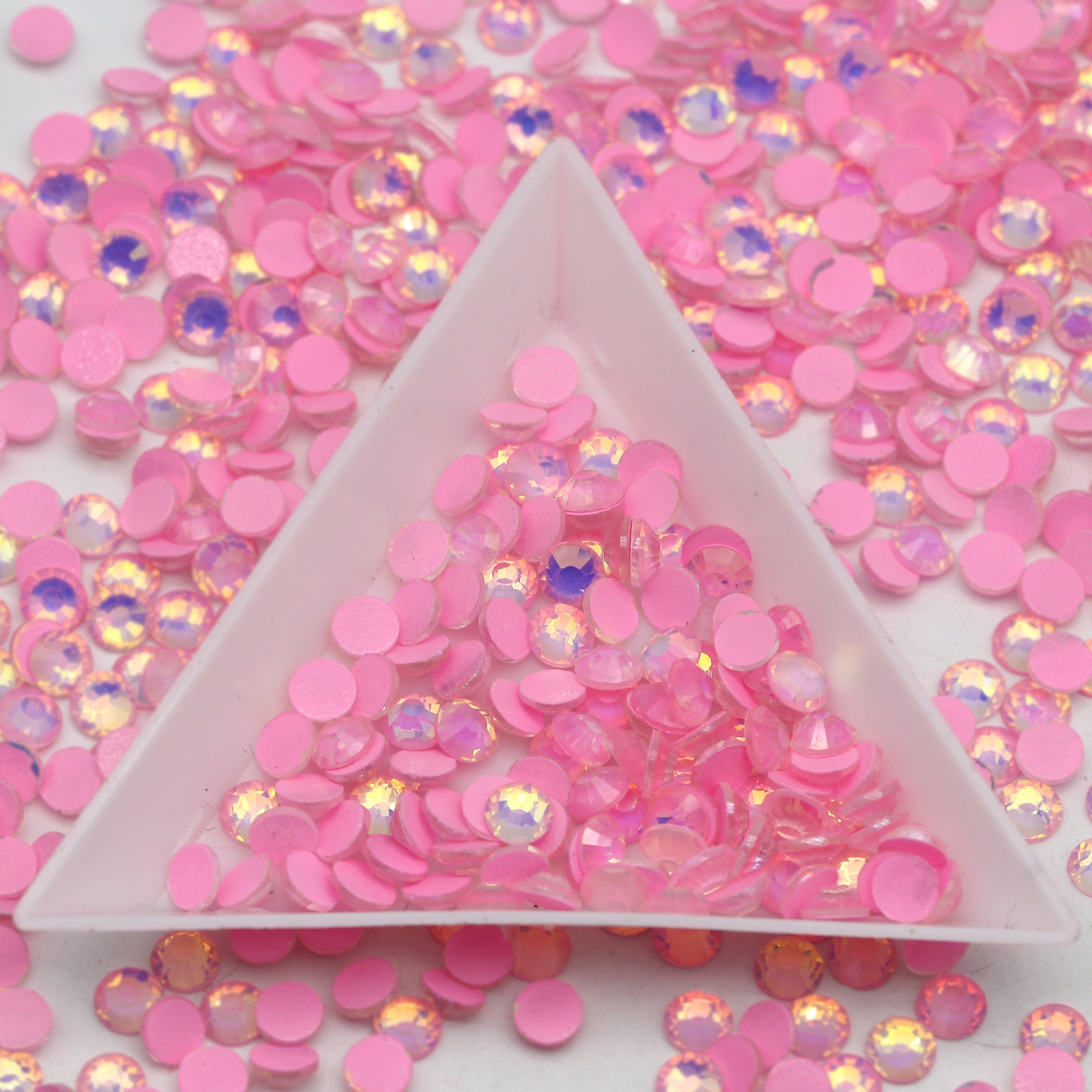 Rhinestones - Pink Opal Iridescent Rhinestone Crystals - Pink Paradise