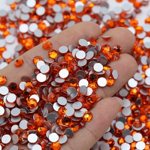 Fire Orange Glass Non-Hotfix Rhinestones