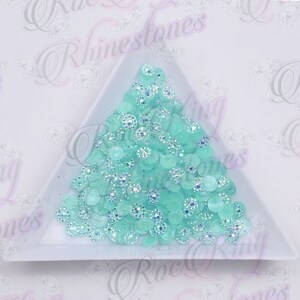 Sunflower-Turquoise AB Jelly-Flatback Resin Rhinestones-Non Hotfix-4mm-5mm-6mm-500 or 1000pcs