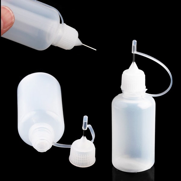 2pc or 3pc Applicator Bottle Set for Precise Application of Glues Etc.-Precision Fine Tip Squeeze Bottle-20ml-50ml-60ml