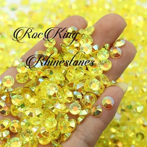 Transparent Yellow AB Jelly Non-Hotfix Resin Rhinestones