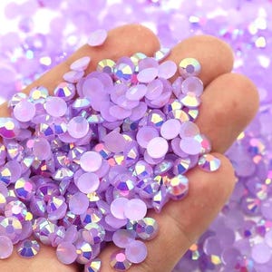 Light Amethyst AB (Lt Purple AB) Jelly Non-Hotfix-Harz Strasssteine