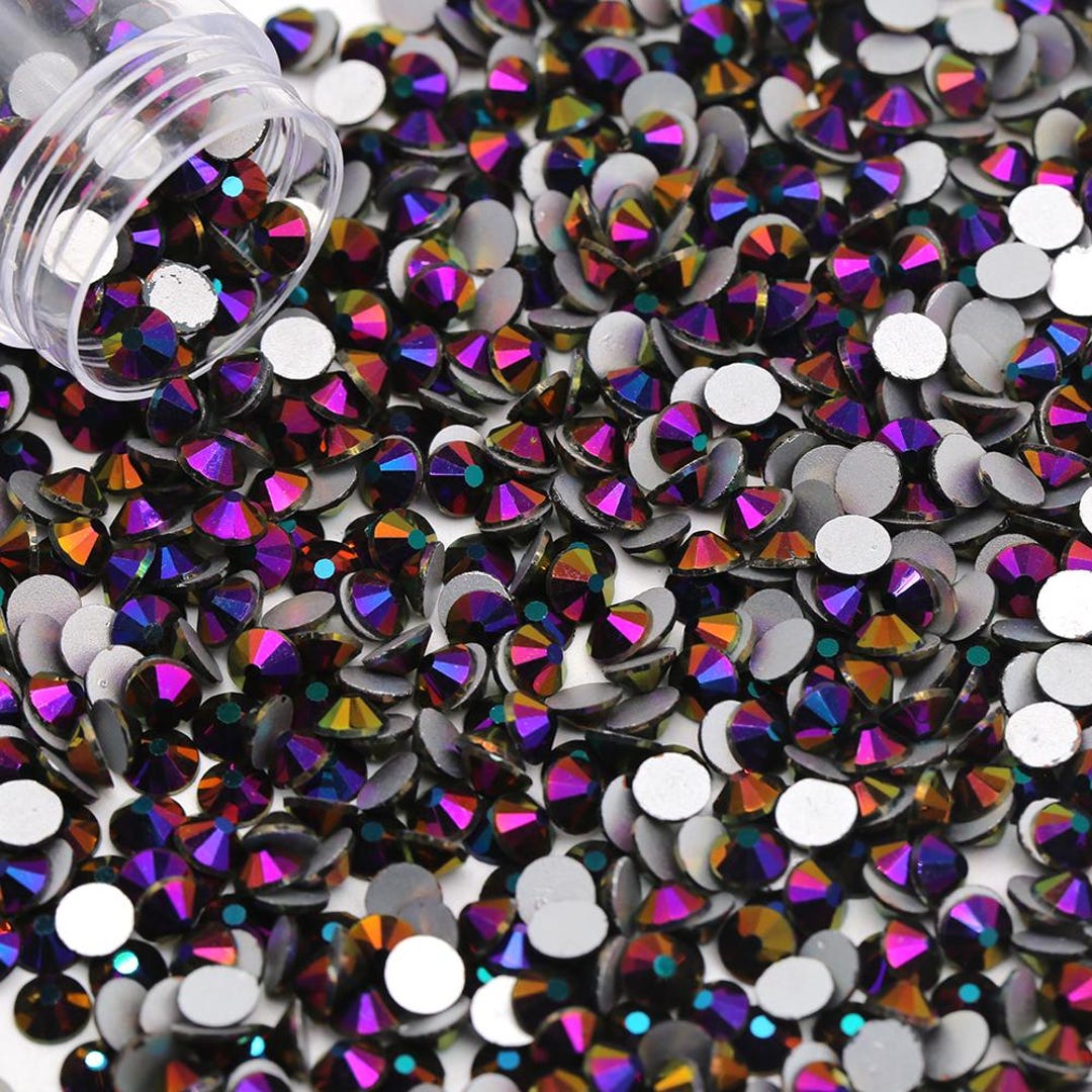 Midnight Purple (peacock Feather) Glass Rhinestones Non-hotfix Flatback ...
