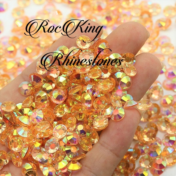 Orange AB Transparent Jelly Resin Flat Back Loose Rhinestones