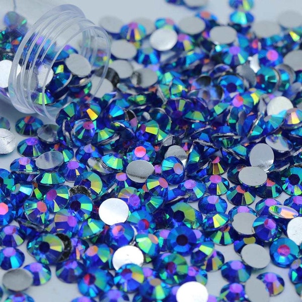 Sapphire AB Resin Rhinestones-2MM-3MM-4MM-5MM-6MM-Multi 4pk (2m,3m,4m,5m)-500/1000/3000pcs