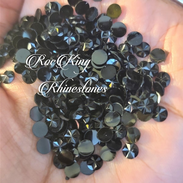 Flocon de neige noir Jelly Flatback, résine, strass non fixatifs