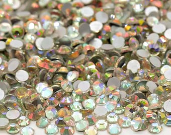 Sunset Crystal AB Glass Rhinestones, Non-Hotfix DIY Craft Supplies: SS6-SS10, SS12, SS16, SS20, SS30