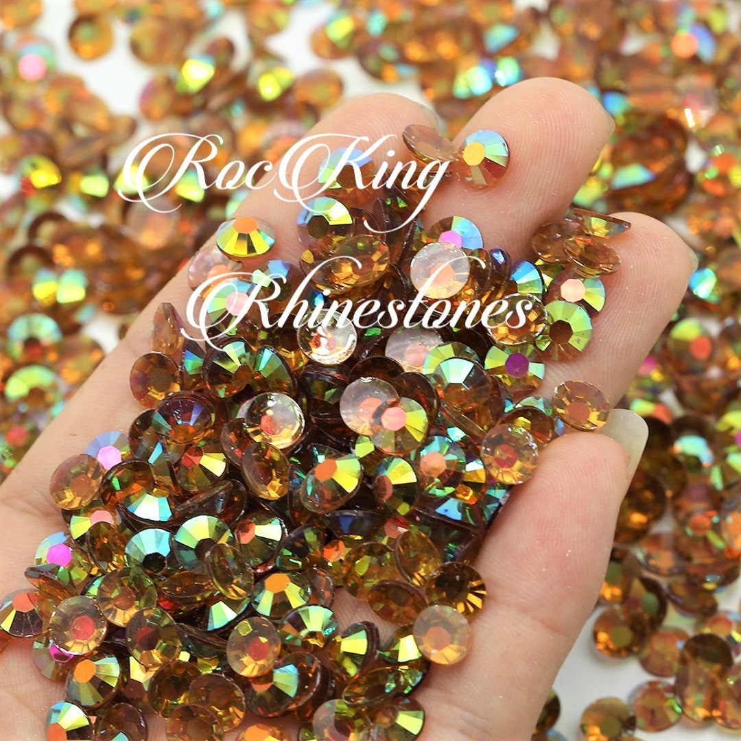 Transparent Smoked Topaz Jelly Resin Non-hotfix Rhinestones 