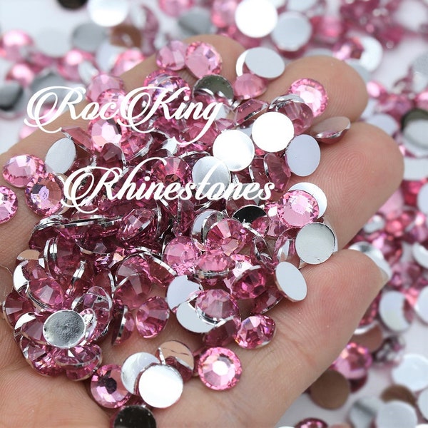 Lt Pink Rose Resin Rhinestones-Bling-2MM-3MM-4MM-5MM-6MM-Mixed 4pk (2m,3m,4m,5m)-500/1000/3000pcs