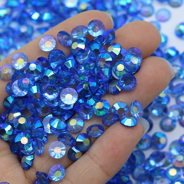 Transparent Sapphire AB (Blue) Jelly-2MM-3MM-4MM-5MM-Non-Hot fix Rhinestones-Resin Rhinestones-Bling-500pcs-1000pcs