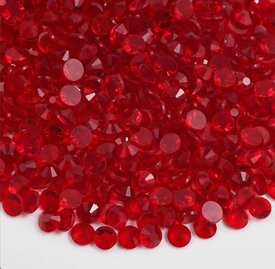 Smooth Red Rhinestone Transparent Dark Red Glass Non-hotfix Rhinestones - Etsy