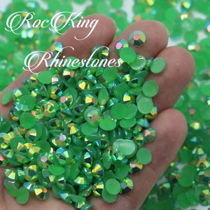 Dark Green AB Jelly Non-Hotfix Resin Rhinestones