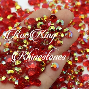 Transparent Royalty Red Jelly Flatback Resin Rhinestones