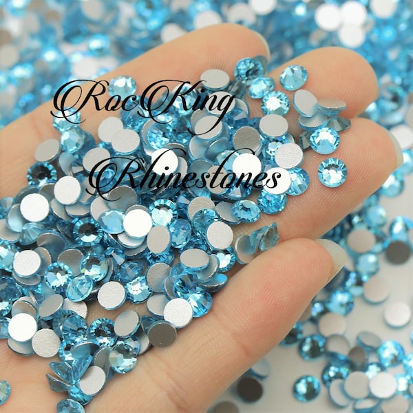 Aqua Glass Non-Hotfix Rhinestones