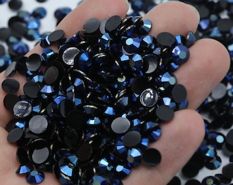 Denim Blue Jelly-Non-Hot fix Flatback  Rhinestones-500/1000/3000pcs-2MM-3MM-4MM-5MM-6MM-Mixed 4pk (2m,3m,4m,5m)