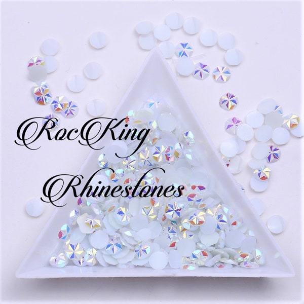 Snowflake-White AB Jelly-Flatback Resin Rhinestones-Non Hotfix-4mm-5mm-500 or 1000pcs