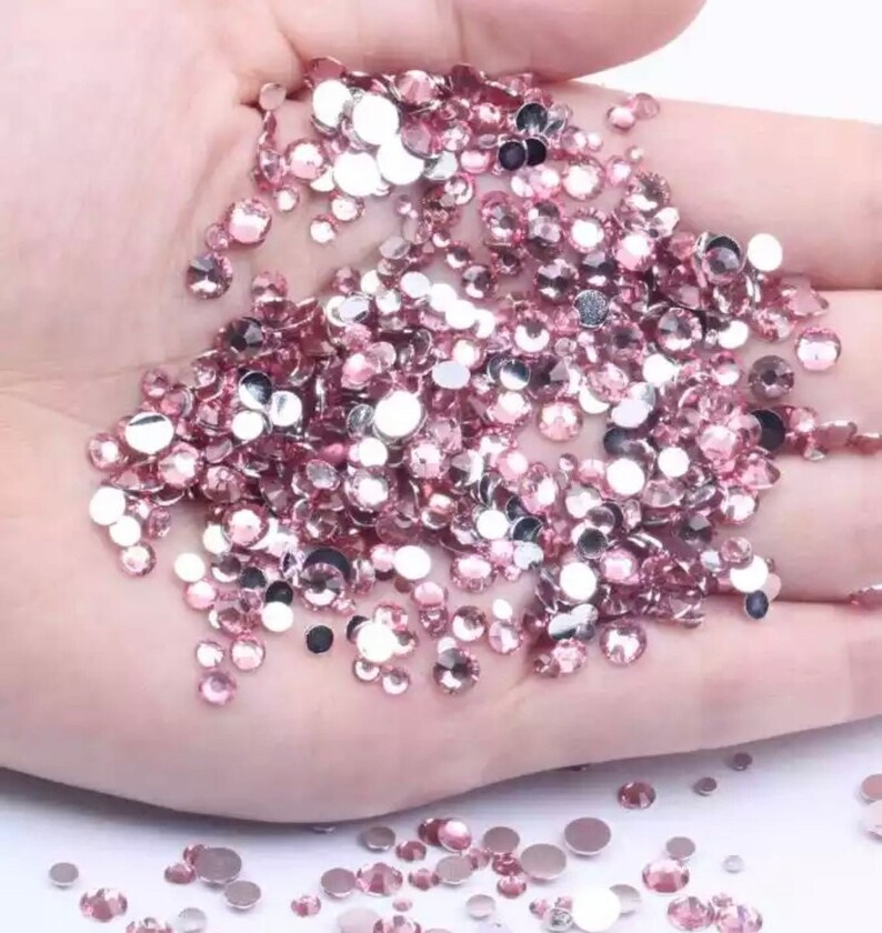 2MM-3MM-4MM-5MM-Lt Rose-Non-Hot fix Rhinestones-Resin Rhinestones-Bling-500pcs-1000pcs