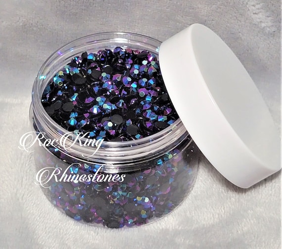 2oz-4oz Jar-purple Rainbow Jelly-non-hot Fix Rhinestones-flatback  Rhinestones-4mm-5mm-6mm 