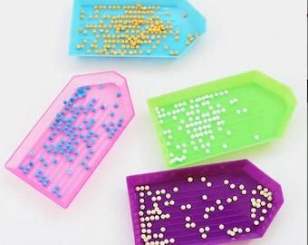 Kunststof sorteerbakje voor strassteentjes - Nagelkunst- Benodigdheden - Groen - Paars - Roze - Blauw