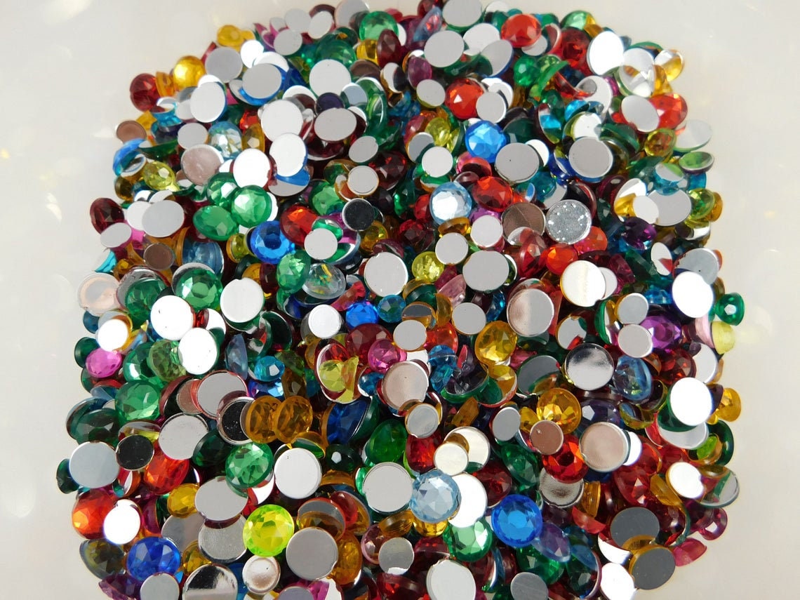 Lot TEENY Small ROUND Lot of 650 Rhinestones Crystal Clear Glass Vintage  Three Sizes 4ss,, 6ss, 8ss Jc Teenymix MORE Avallable 