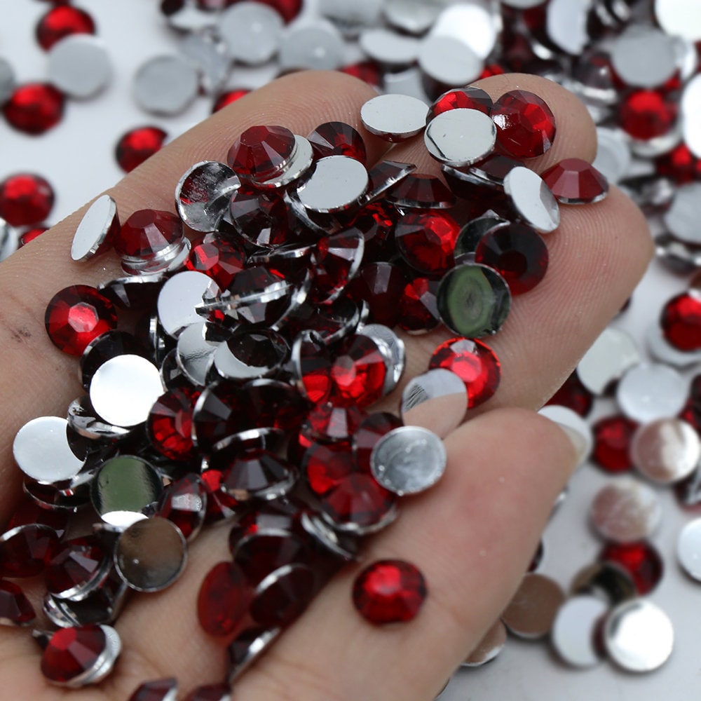 Red Flat Rhinestones Crafting Stock Photo 1935102752