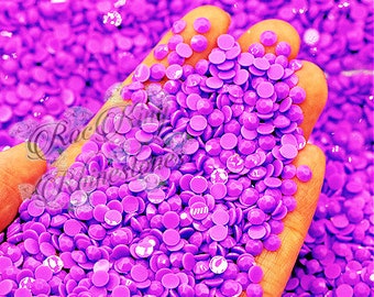 NEW* Solid Purple Jelly / NO AB Coating / Flatback Resin Non-Hotfix Rhinestones / 3MM 4MM 5MM / 500pc 1000pc 3000pc / 3pk Bundle