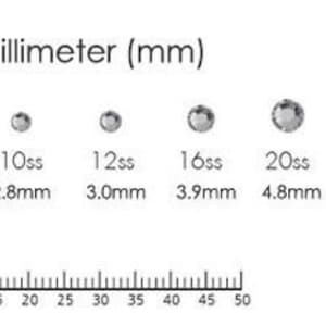 Ss10 Rhinestones Size Hotfix Black Rhinestones-iron On-ss6 (2mm)-ss8 (2.5mm)-ss10 (3mm)-ss16 ...