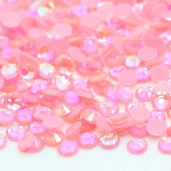 NEW* Fluorescent Neon Pink AB Glass-Glow in UV Light-Non-Hot fix-SS6-SS8-SS10-SS12-SS16-SS20-SS30-Nail Art-144/288/720/1440pcs