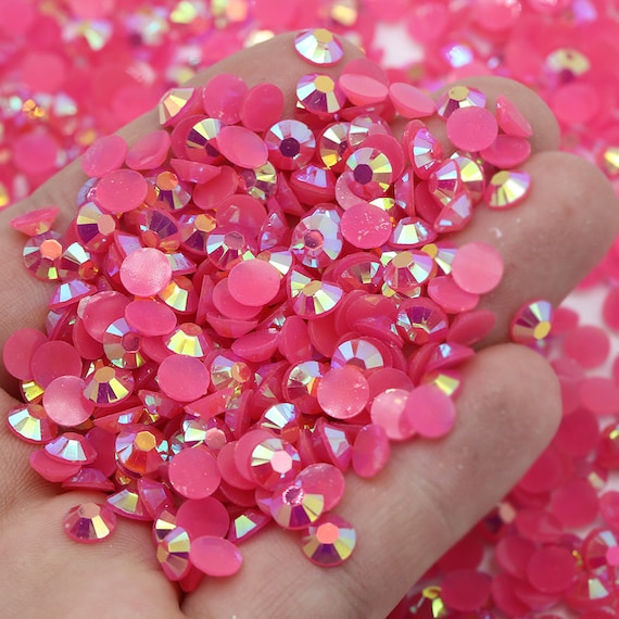 Fuchsia AB Jelly-2mm-3mm-4mm-5mm-6mm-mixed 4pk 2m-5mnon-hot Fix Flatback  Rhinestones-500/1000/3000pcs 