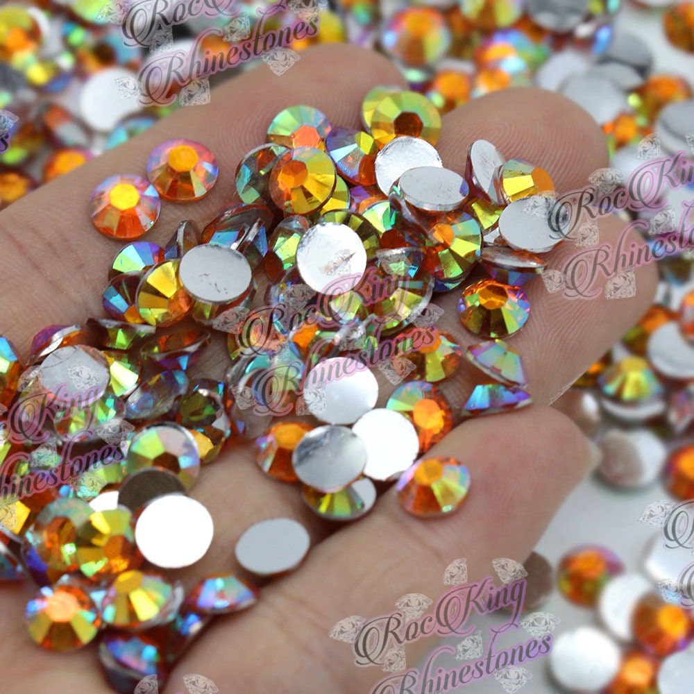 Orange AB Resin Rhinestones-2mm-3mm-4mm-5mm-6mm-multi 4pk (2m,3m,4m,5m ...
